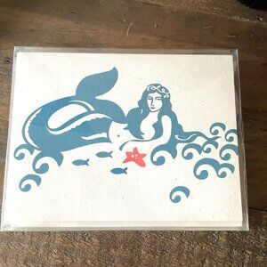 Mermaid Notecard Set of 8 Cards Envelopes Cha Designs Original Ocean Devotion